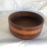 Scandinavian vintage two-tone teak salad bowl