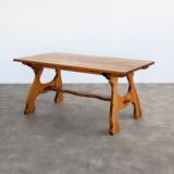 Table à manger brutaliste | table vintage | années 50 | chêne