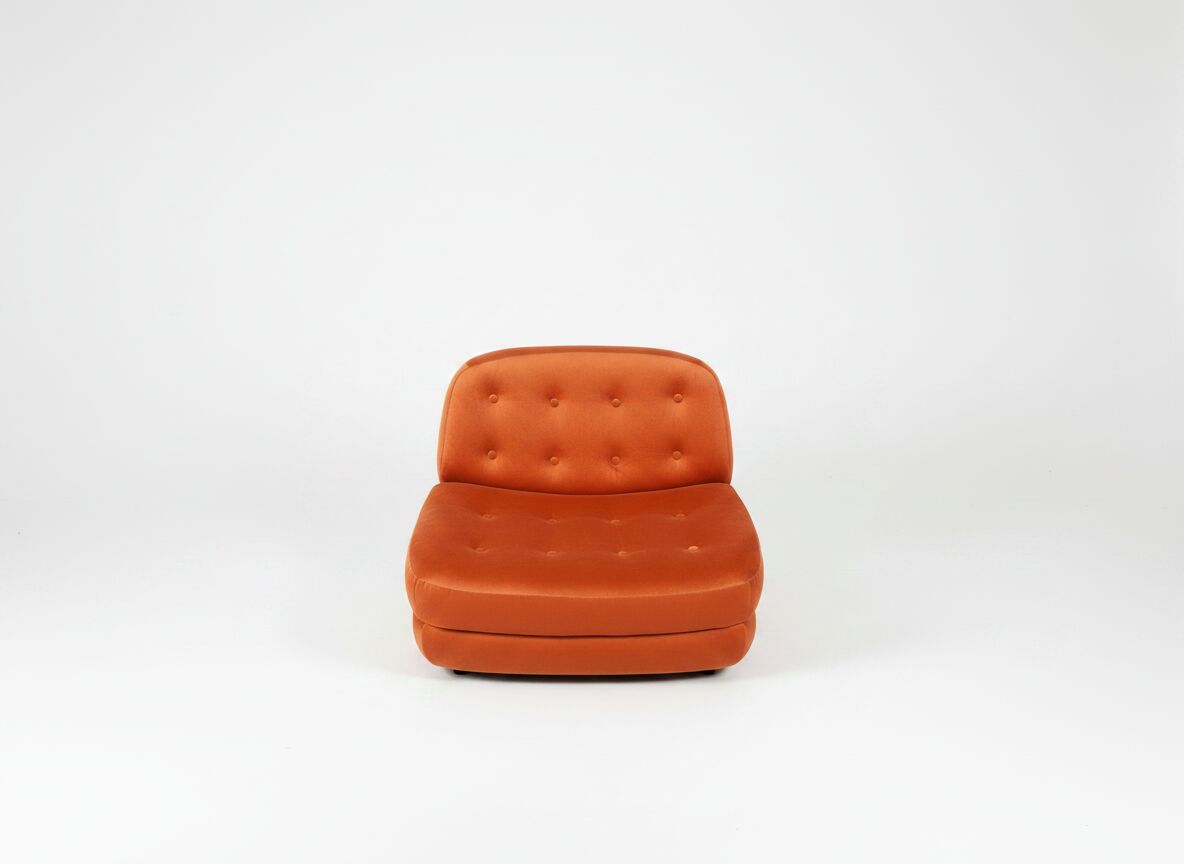 Orange Bubble chair from the 1970s.