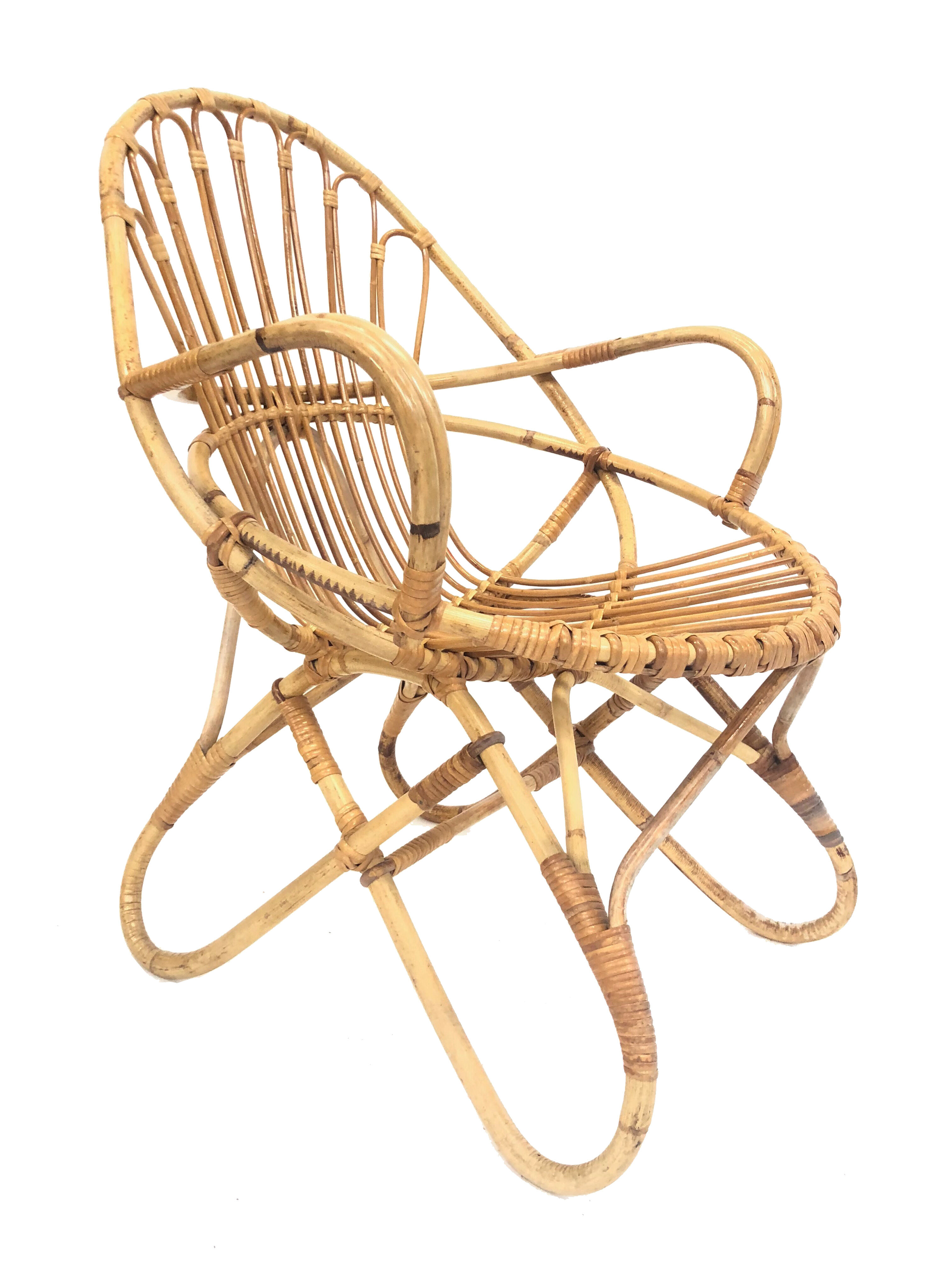 Rohe Noordwolde rattan chair, 1960, Netherlands