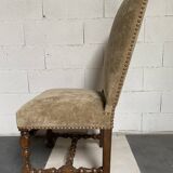 Chaise velours Louis XIV