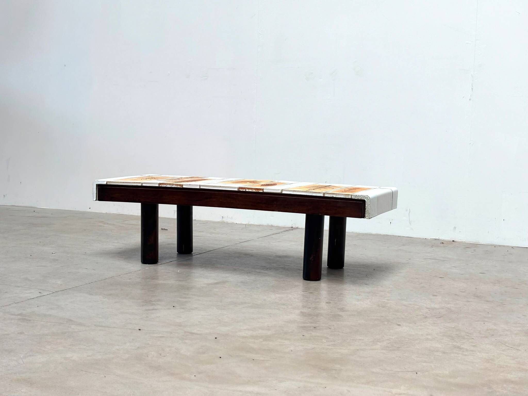 Roger Capron white ceramic coffee table