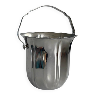 Vintage Guy Degrenne stainless steel ice bucket – tulip-shaped ice tray – ba