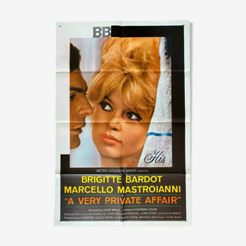 Affiche cinéma originale "vie privée" brigitte bardot 69x104cm 1962
