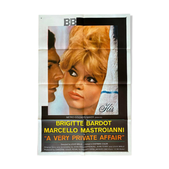 Original cinema poster "Vie Privée" Brigitte Bardot 69x104cm 1962