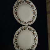 2 hollow plates in earthenware HBCM Creil Montereau diam 23 cm