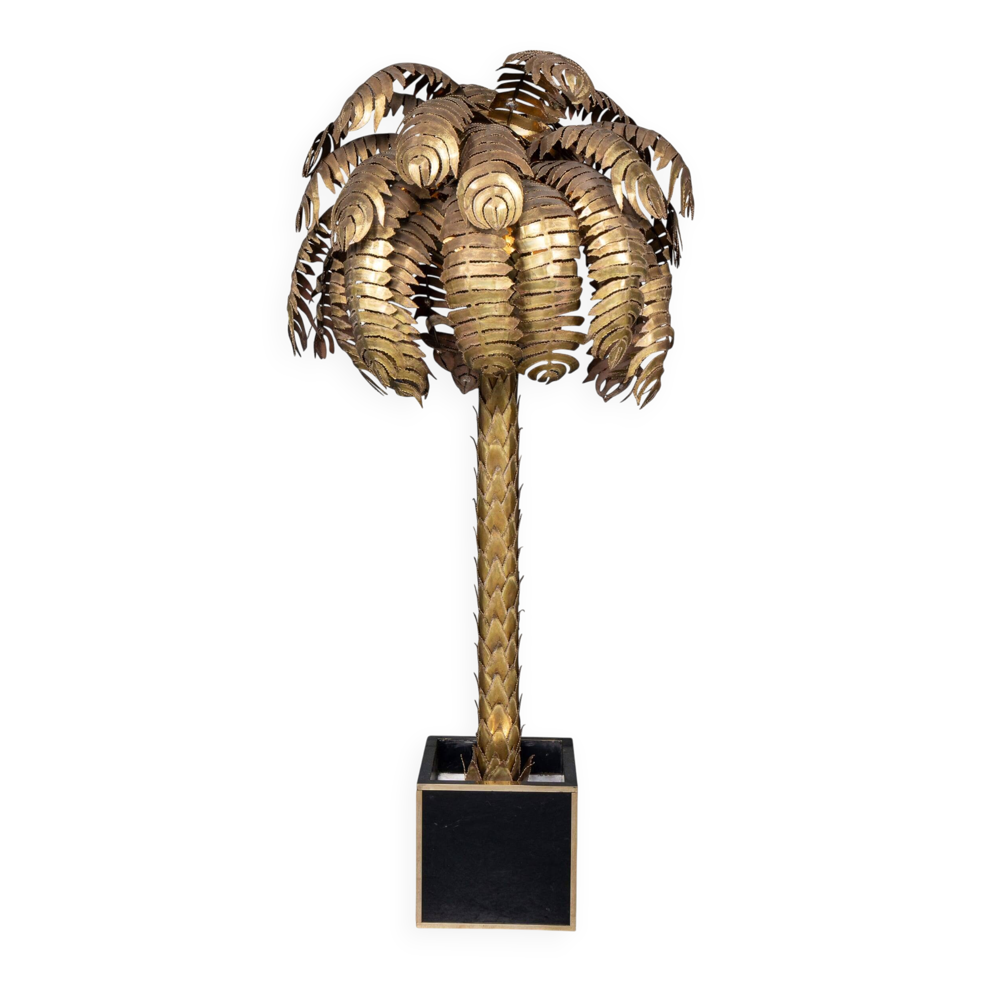 Lampadaire en palmier francaise du xxe siecle, christian techoueyres pour maison jansen