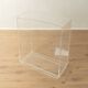 Commode minimaliste des années 1980, en verre acrylique, pièce unique.