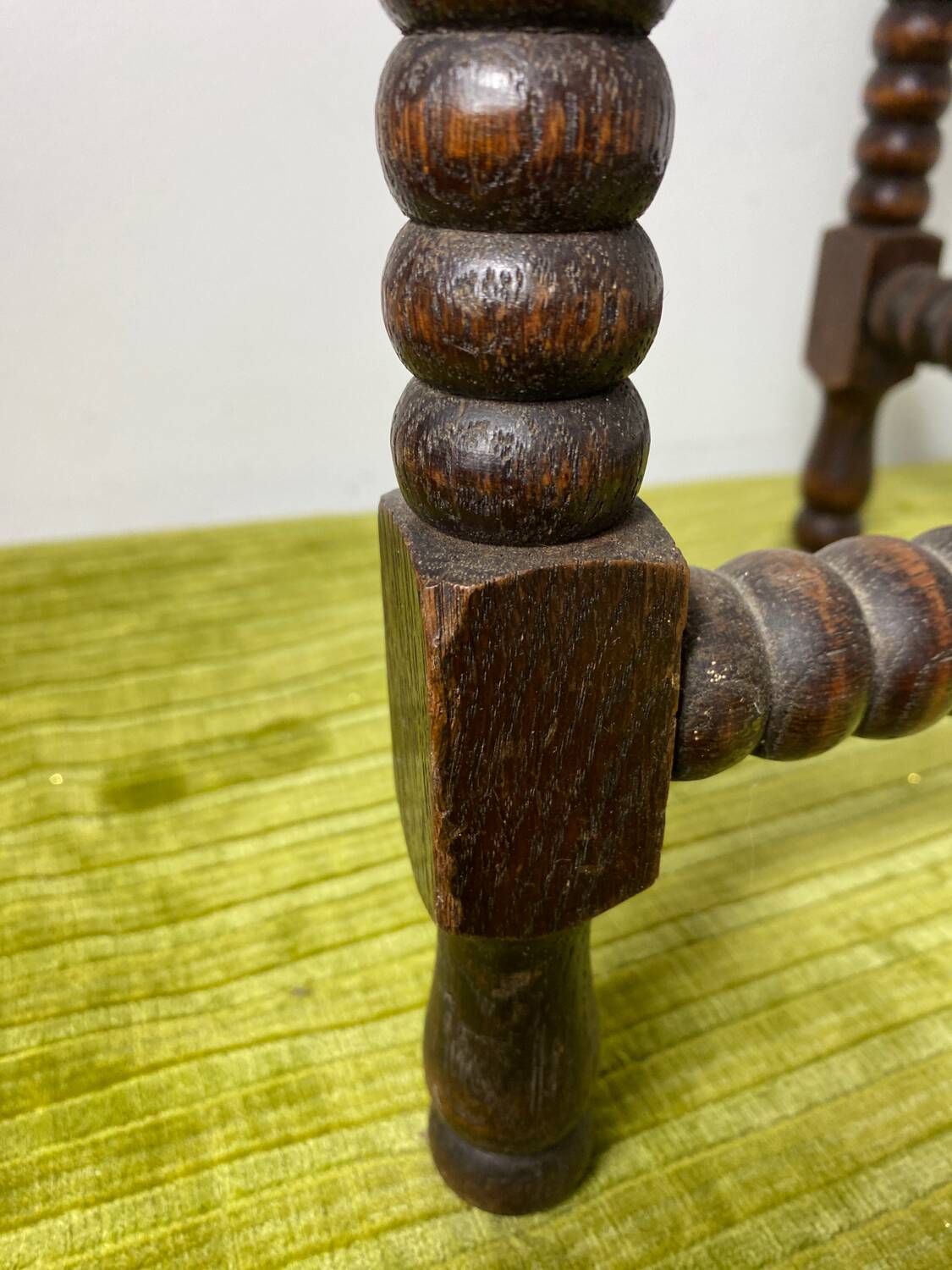 Round turned wood side table