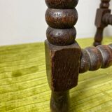 Round turned wood side table