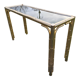 Gold console and vintage smoked glass, imitation bamboo 1970