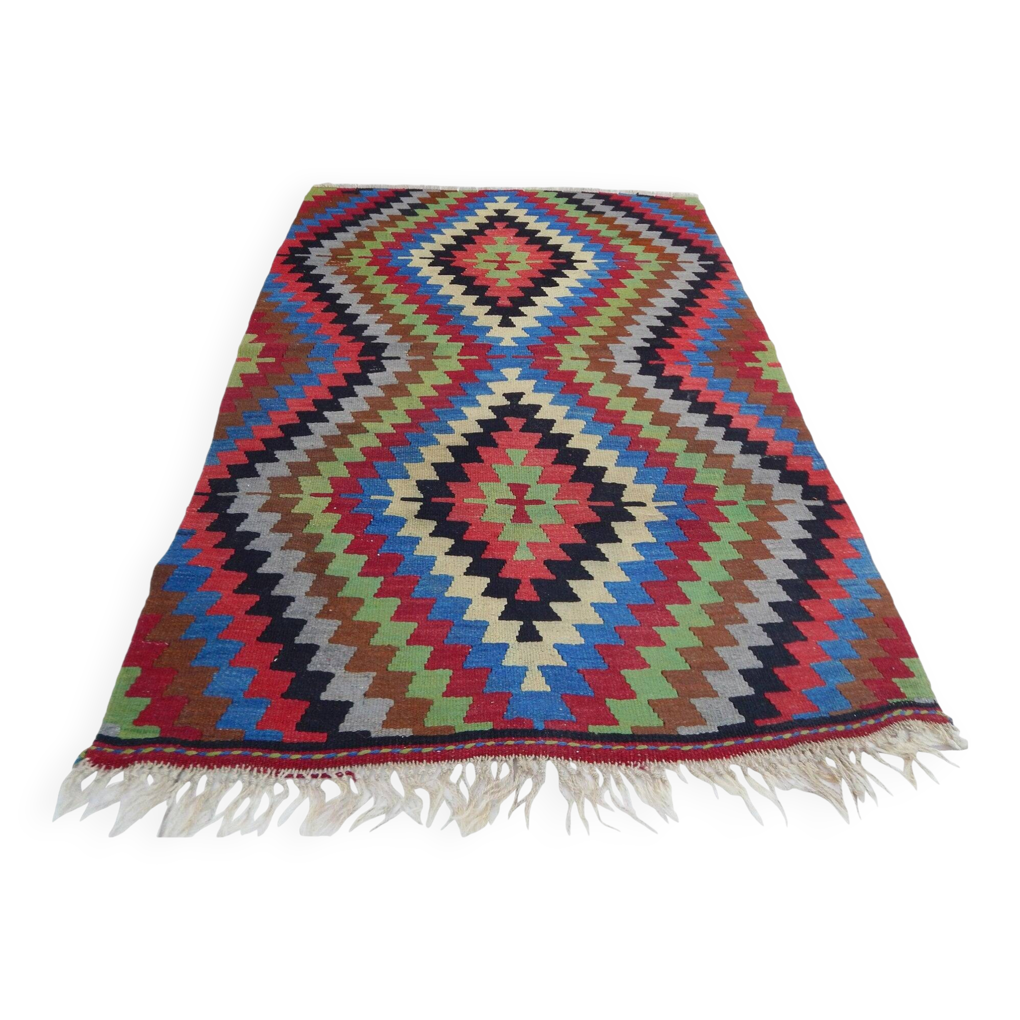 Vintage Turkish kilim, handwoven, 88x127 cm.