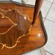 3-wheel serving trolley with 2 shelves, vintage bar marquetry on wheels, 50s