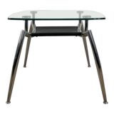 1970s Mid-Century Modern "Space Age" Chrome & Glass Coffee Table