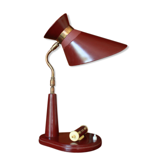 Lampe de bureau en cuir 1950