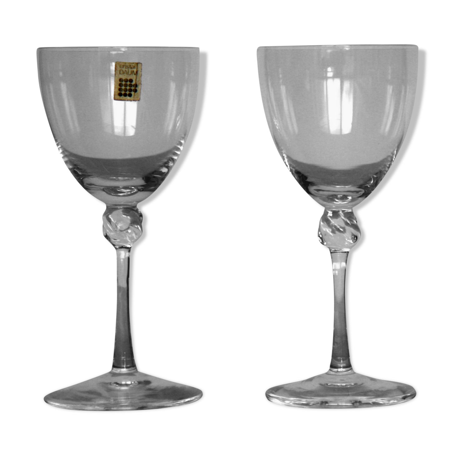 Set of two Daum glasses, Bolero model.
