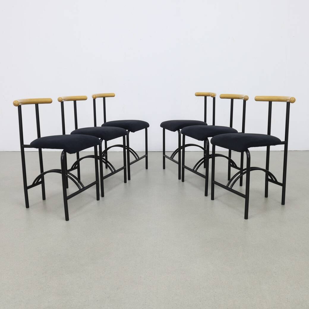 Postmodern dining chairs, 1980s, set of 6
