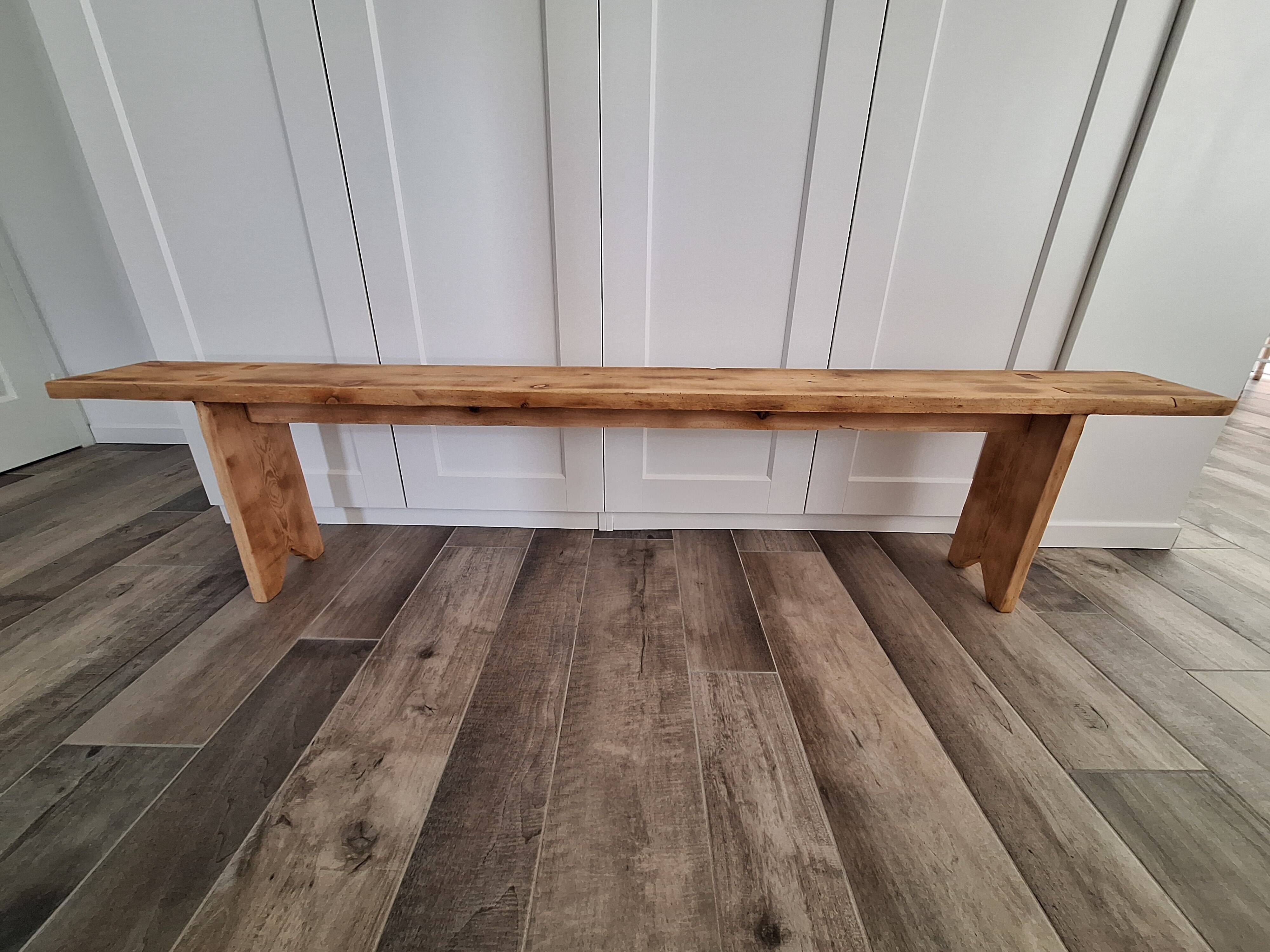 Large antique farmhouse bench in solid wood – 200 cm