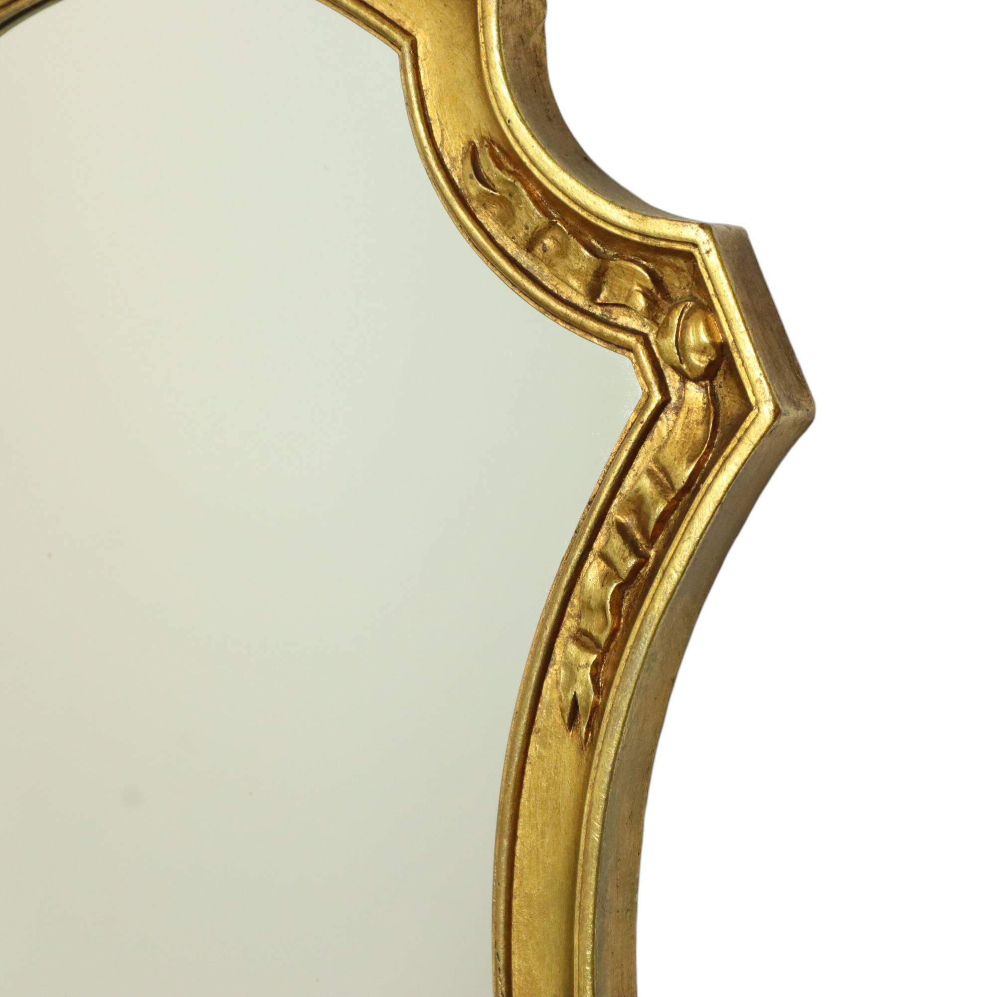 Classic Gold Crested Mirror Baroque Style Sixties 61cm