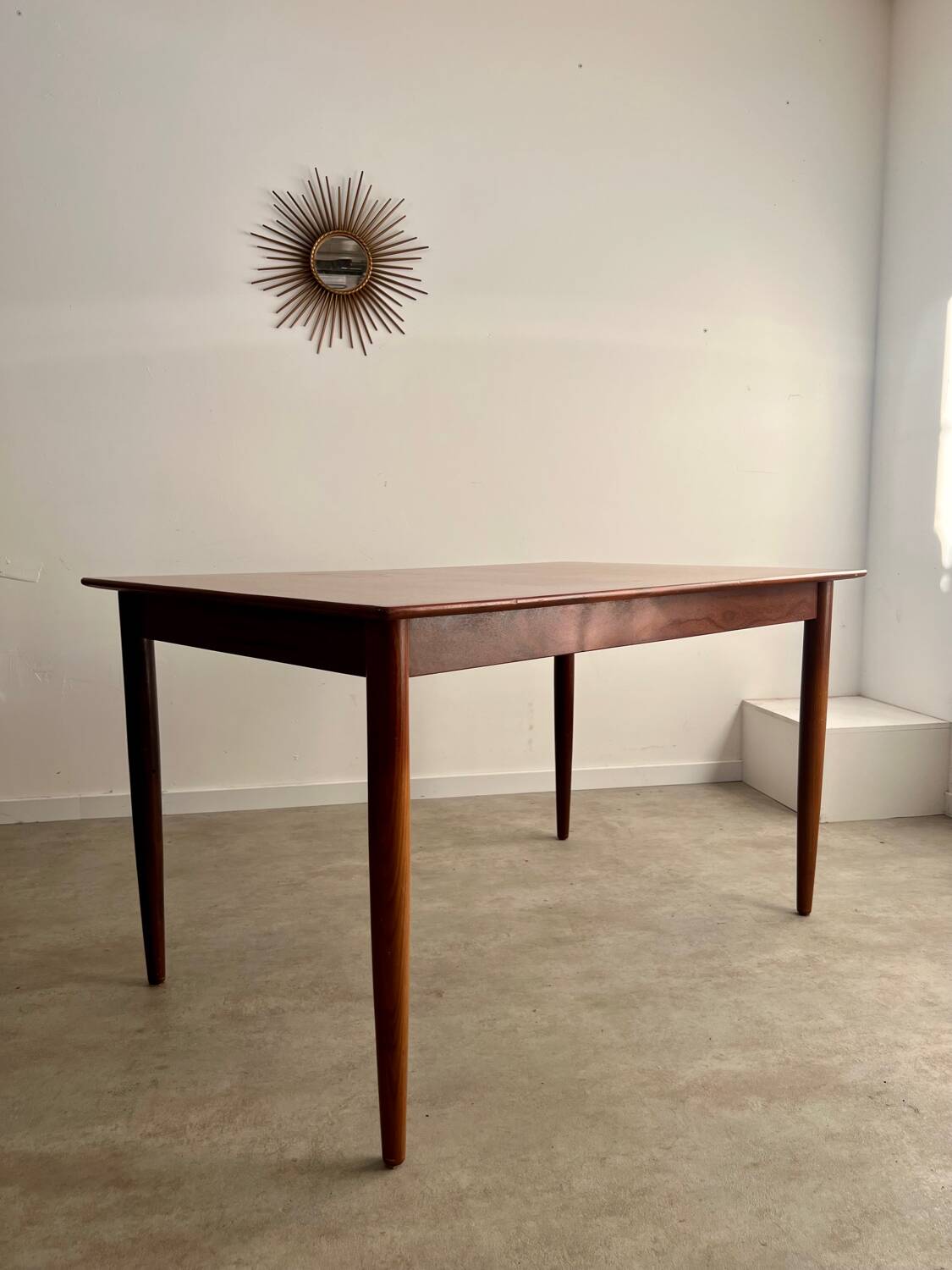 Old Scandinavian design rectangular teak table from the 60s vintage