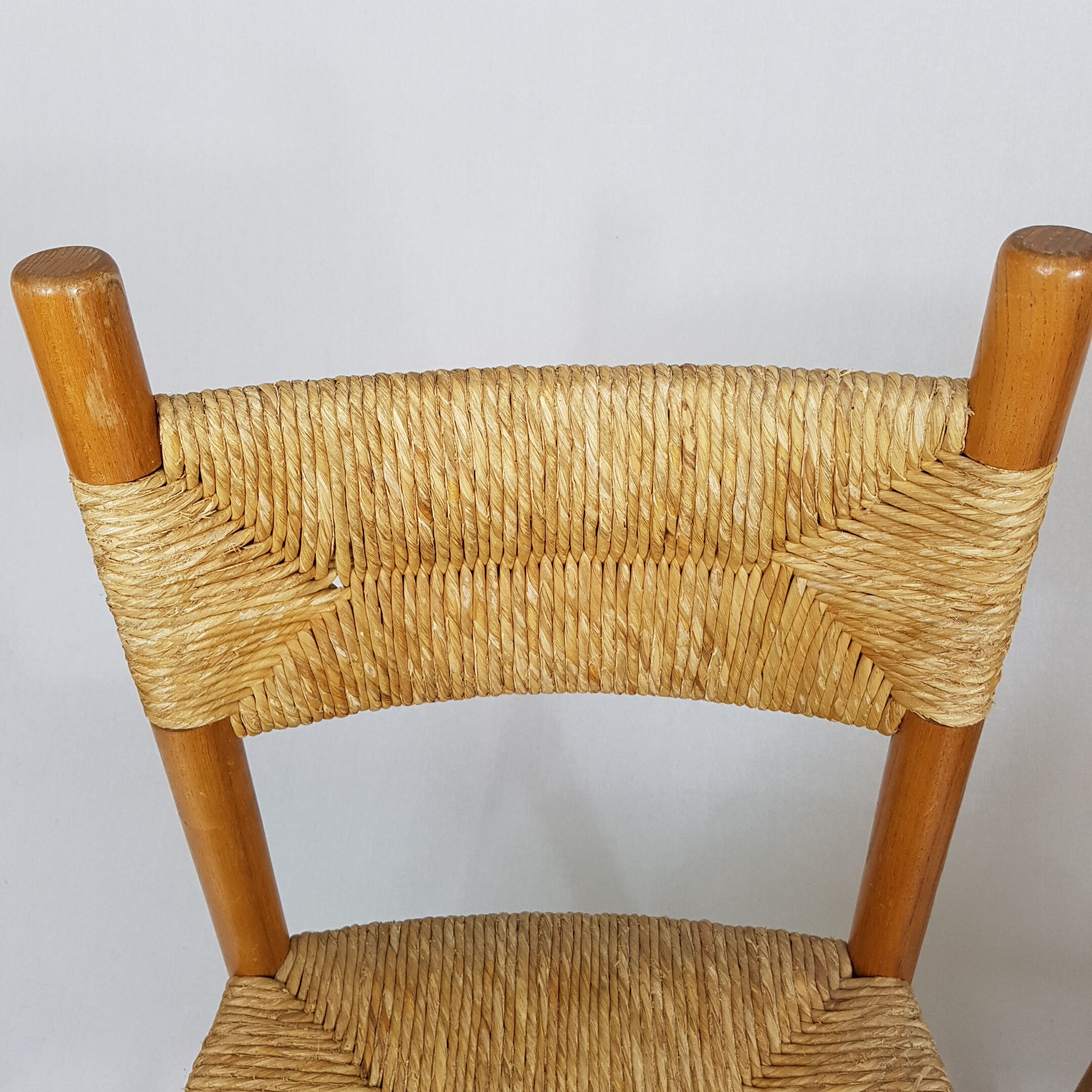 Chaises paillées rustiques années 70