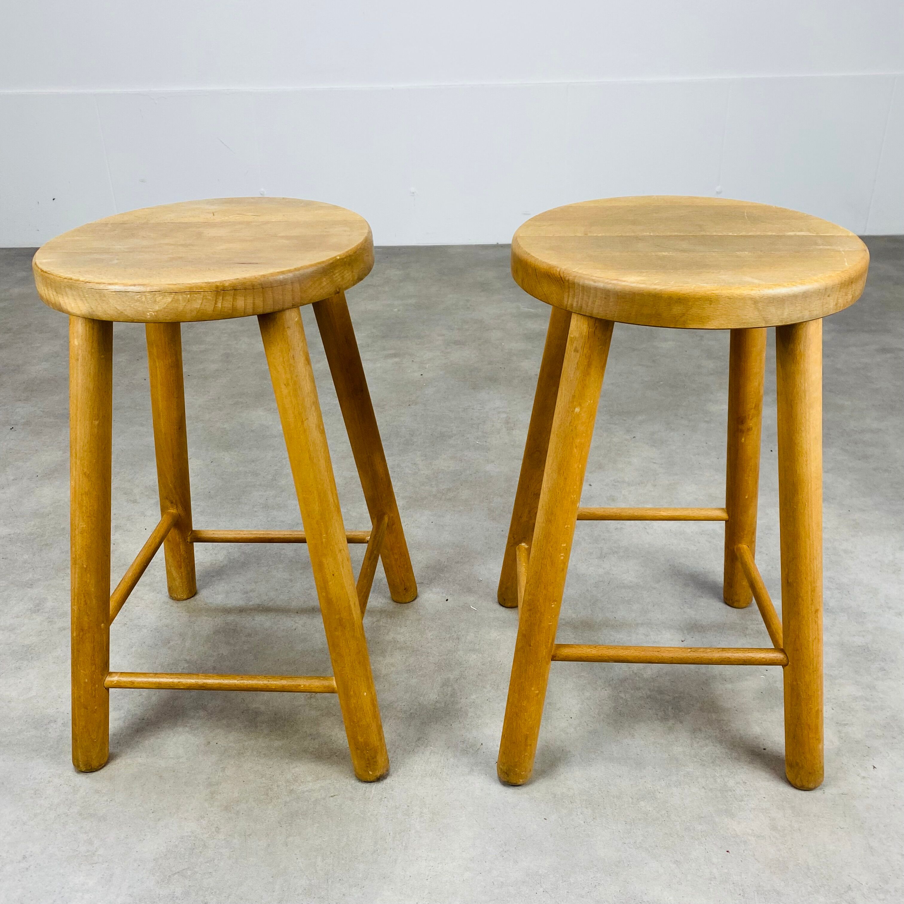 Pair of vintage wooden stools