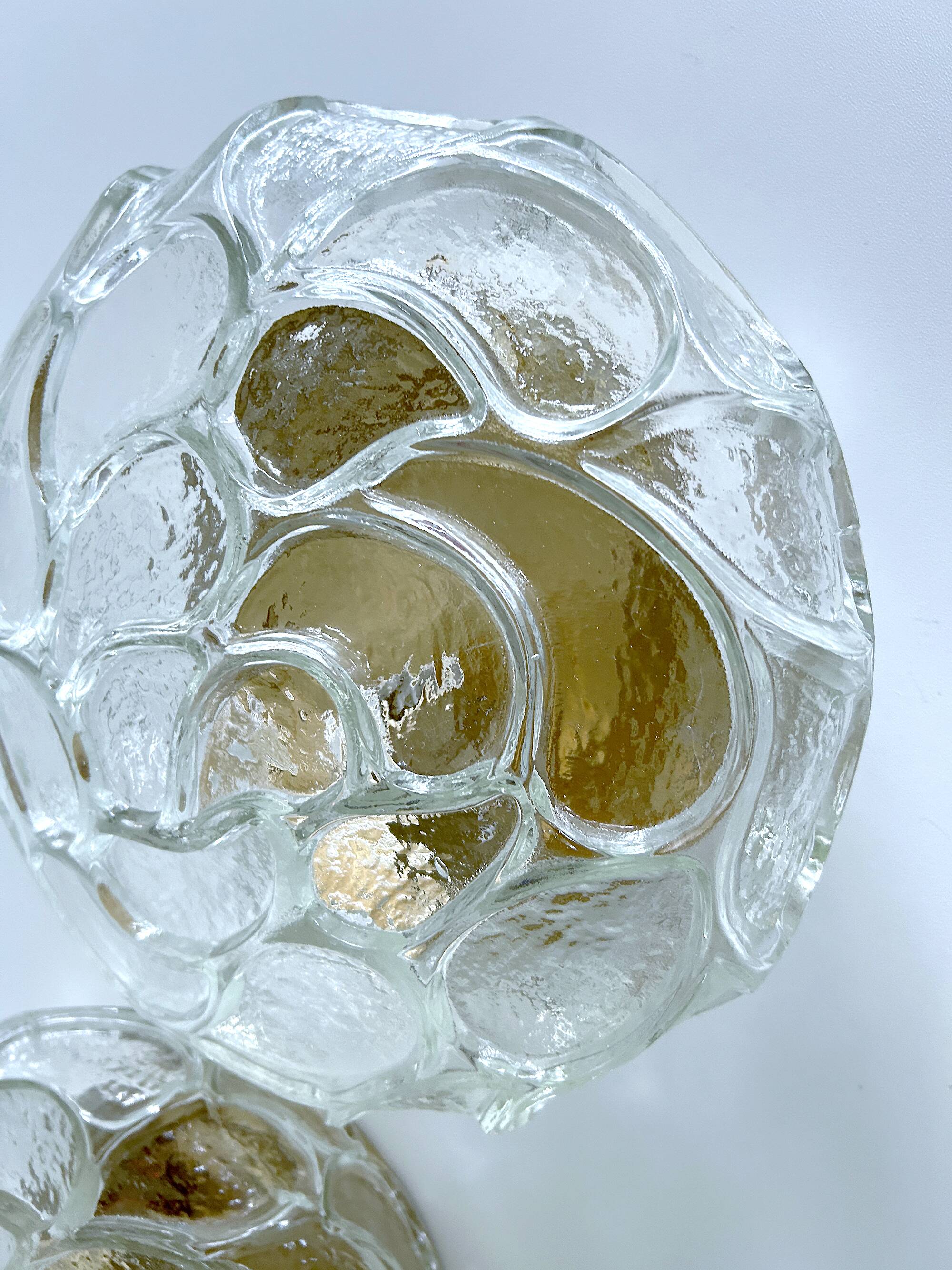 Pair of Brutalist Glass Sconces