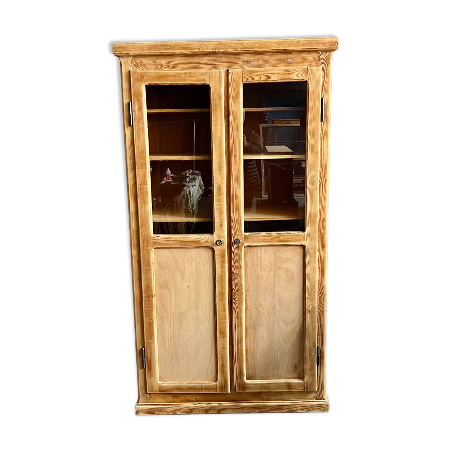 Antique pharmacy display case