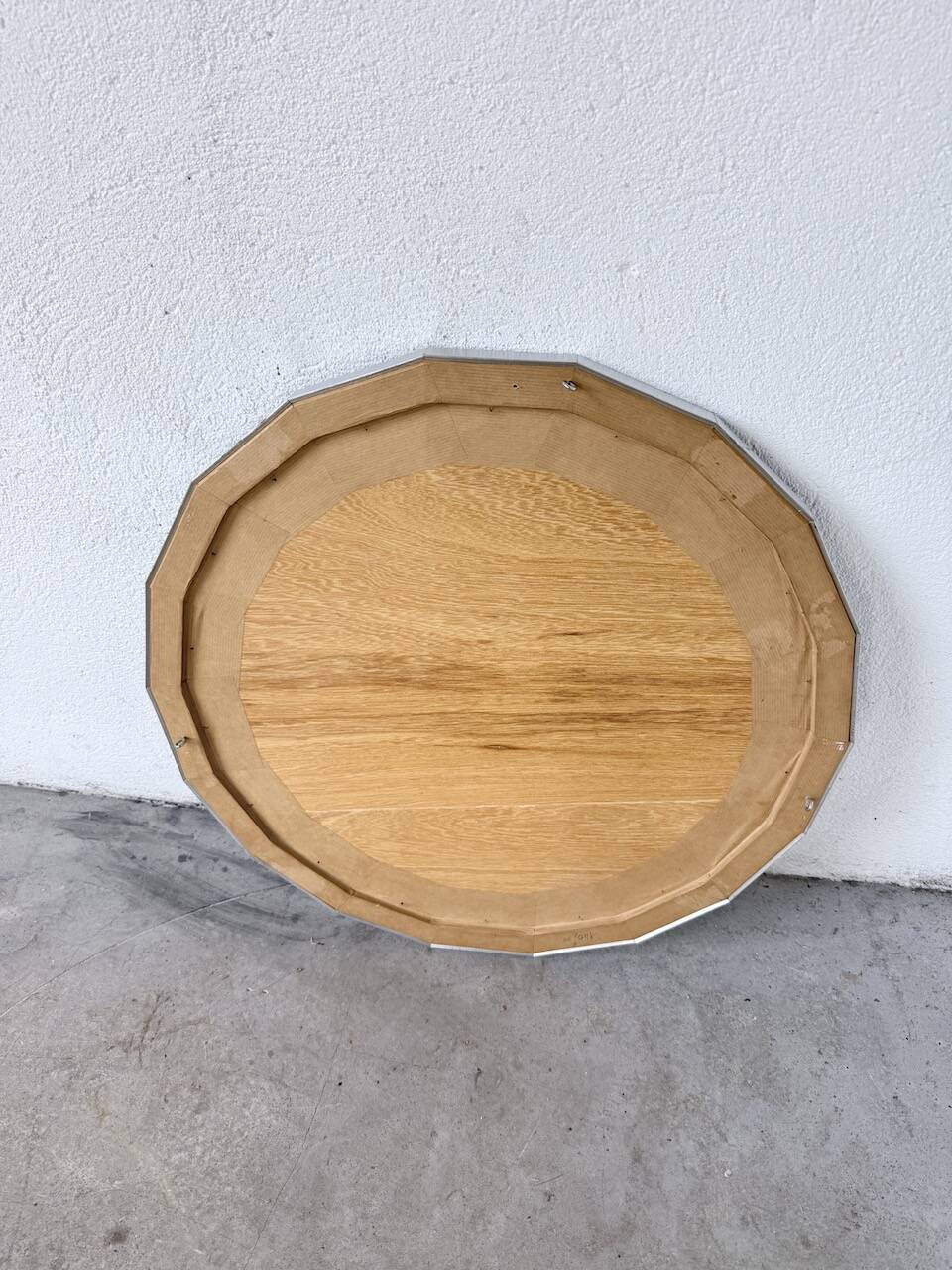 Miroir hexagonal métal brossé 1970