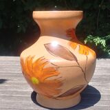 Large glazed ceramic vase from the manufacture of Saint Clément France Vintage 70s.