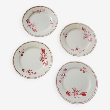 Set of 4 hand-decorated MBFA dessert plates