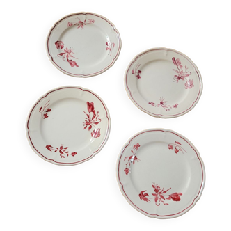 Set of 4 hand-decorated MBFA dessert plates