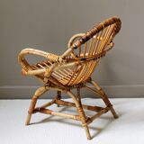 Chair rattan vintage child shell