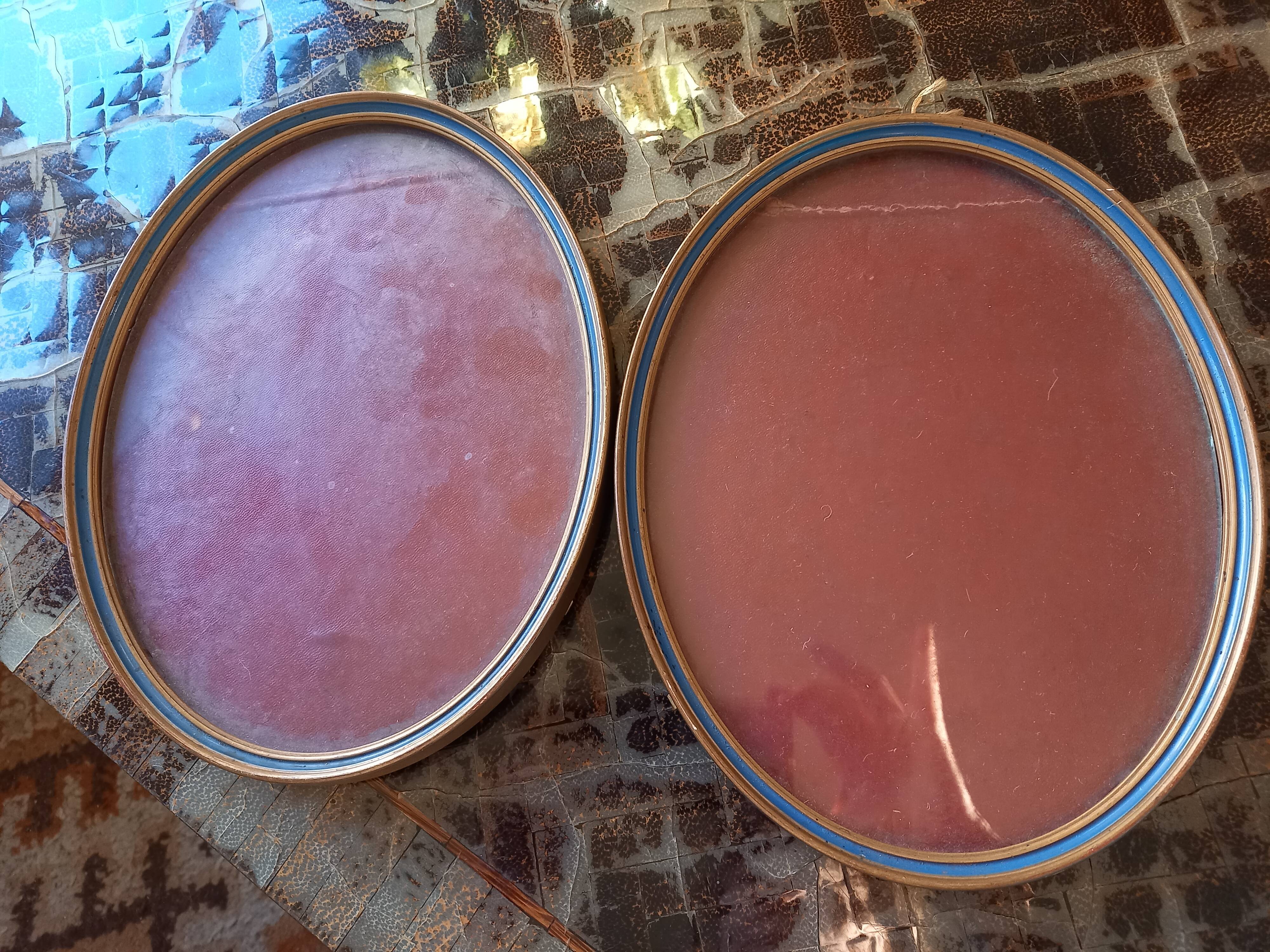 Lot 2 oval frames style art deco vintage