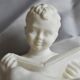 Charming Canova style children's statuette in marble powder (Italy)