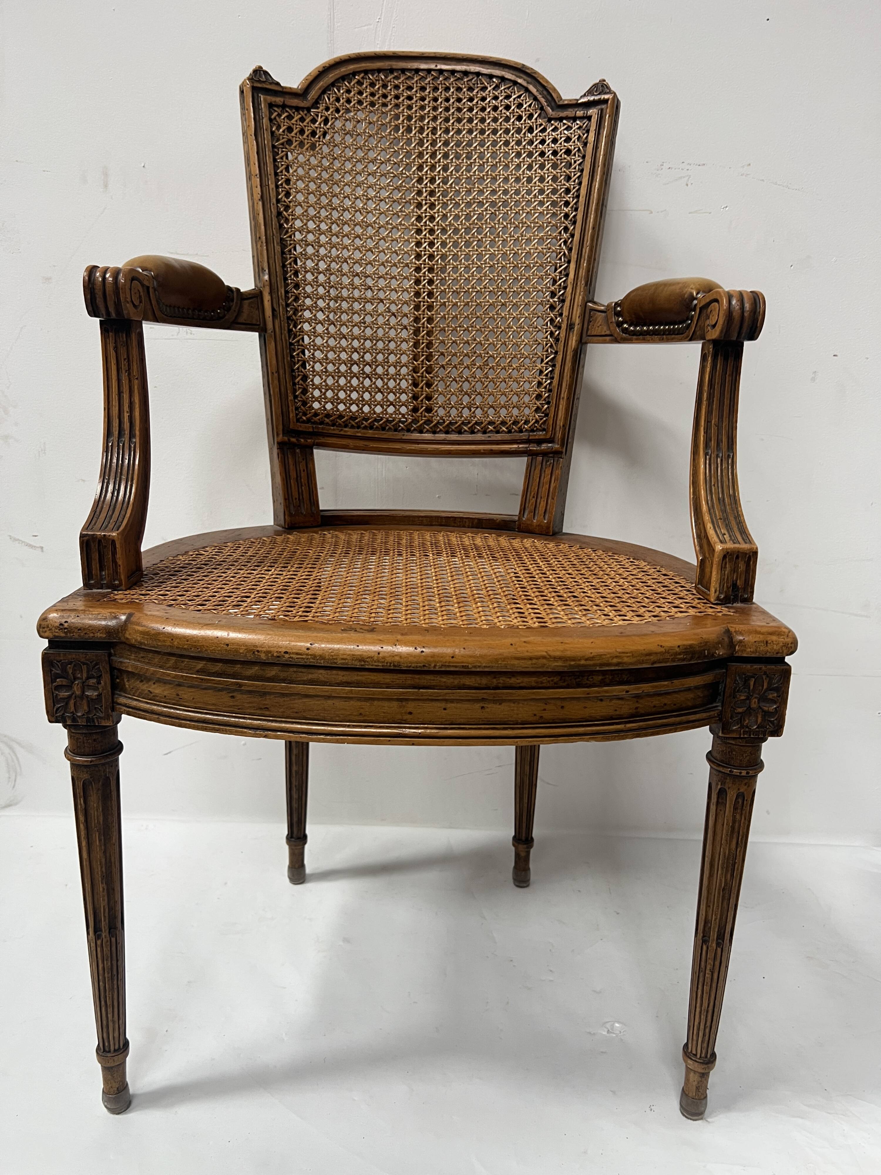 Louis XVI style office chair in stained beech