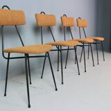 Set of 4 Italian dining chairs newly upholstered 1950s