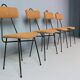 Set of 4 Italian dining chairs newly upholstered 1950s