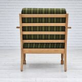 1970s, Danish design, oak wood armchair in furniture wool, original condition.