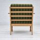 Fauteuil en bois de chêne en laine d'ameublement, état d'origine.