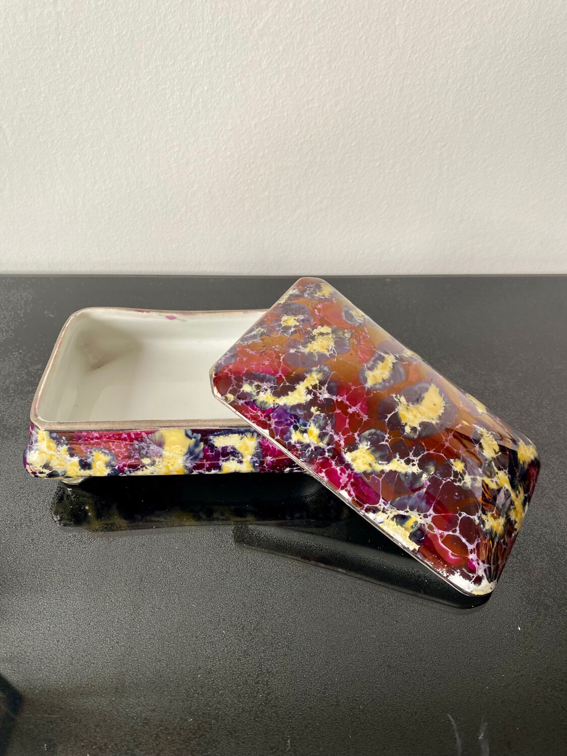 Limoges iridescent jewelry box