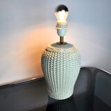 White ceramic "bamboo" lamp, Hollywood Regency, Italy, 1970