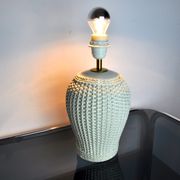 White ceramic "bamboo" lamp, Hollywood Regency, Italy, 1970