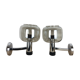 Pair of chrome sconces and smoked glass space age, 70s