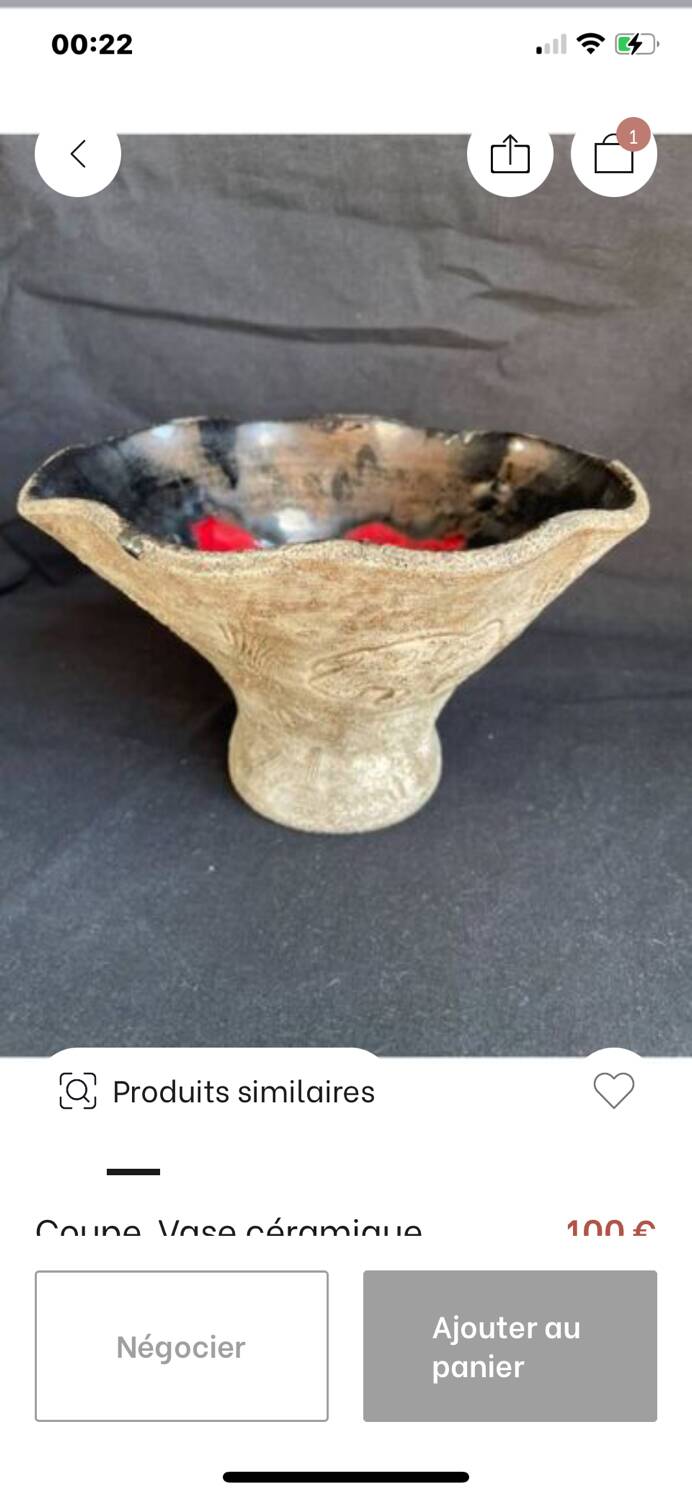 Cup, ceramic vase Francis Triay