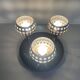 Mid-century ceiling light with 3 shades and wooden base, 1960s, Italy.