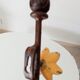 Vintage folk art wall coat rack
