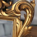 Miroir doré sculpté exceptionnel 92x128 bois