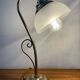 Vintage swan neck lamp in gilded metal and frosted glass
