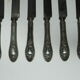 6 steel blade knives sleeves solid silver embossed punch minerve